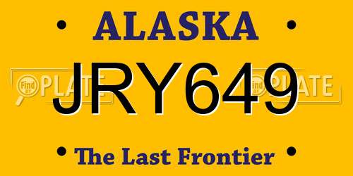 JRY649 Alaska License Plate