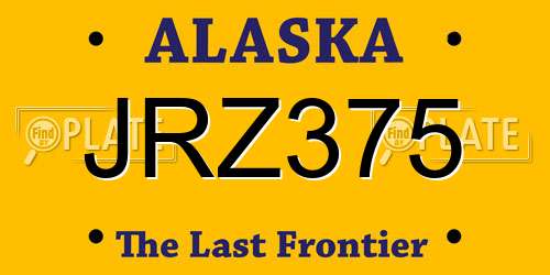 JRZ375 Alaska License Plate