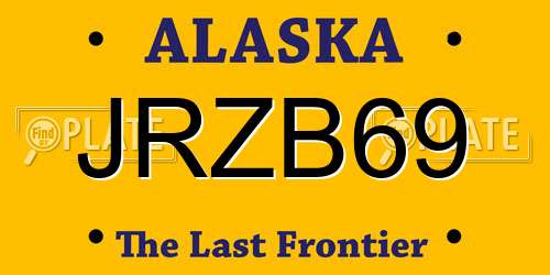 JRZB69 Alaska License Plate