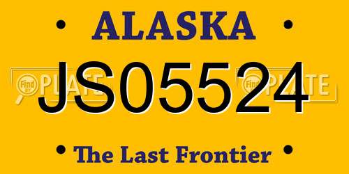 JS05524 Alaska License Plate