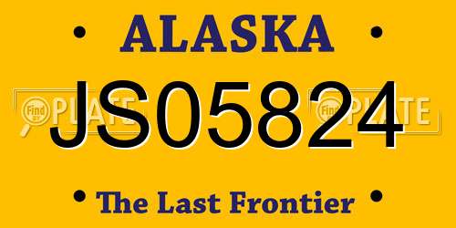 JS05824 Alaska License Plate