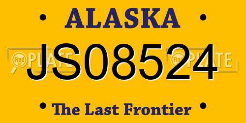 JS08524 Alaska License Plate