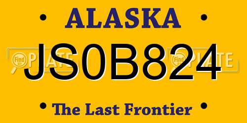 JS0B824 Alaska License Plate