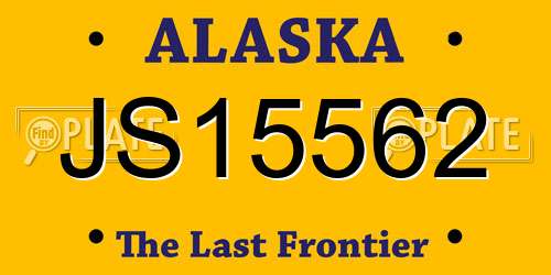 JS15562 Alaska License Plate
