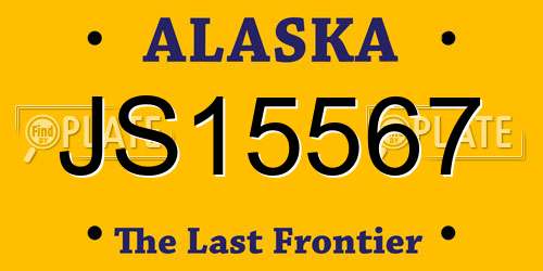 JS15567 Alaska License Plate