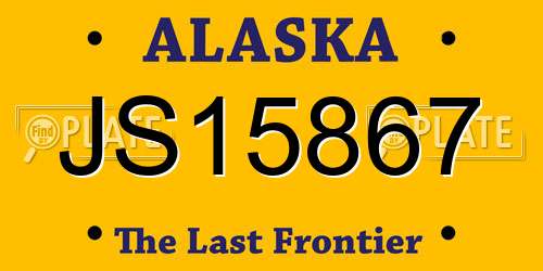 JS15867 Alaska License Plate