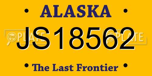 JS18562 Alaska License Plate