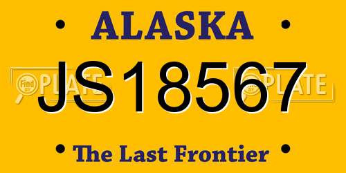 JS18567 Alaska License Plate