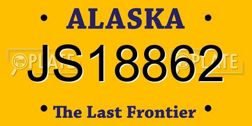 JS18862 Alaska License Plate