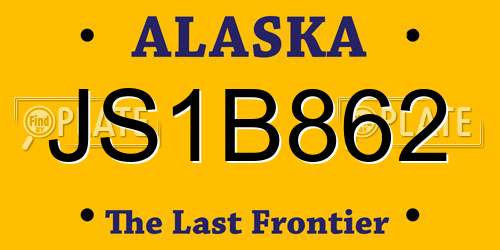 JS1B862 Alaska License Plate