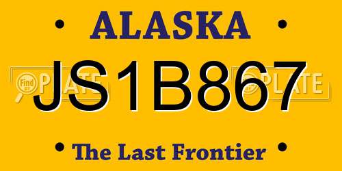 JS1B867 Alaska License Plate