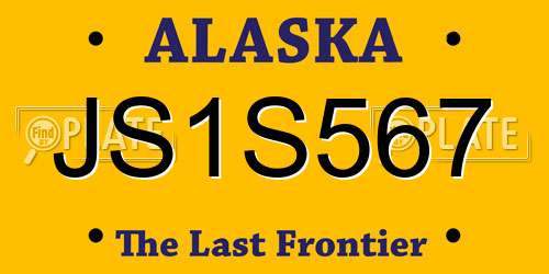 JS1S567 Alaska License Plate