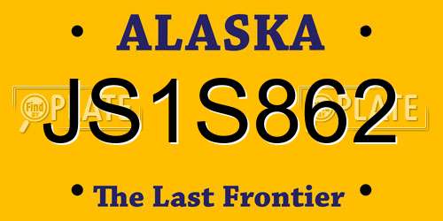 JS1S862 Alaska License Plate