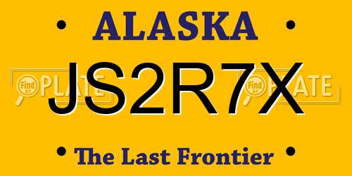 JS2R7X Alaska License Plate
