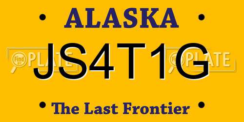 JS4T1G Alaska License Plate