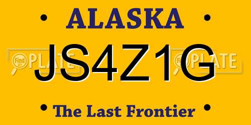 JS4Z1G Alaska License Plate