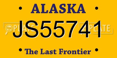 JS55741 Alaska License Plate