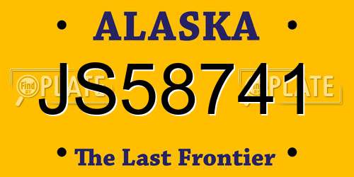 JS58741 Alaska License Plate