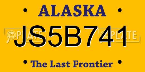JS5B741 Alaska License Plate