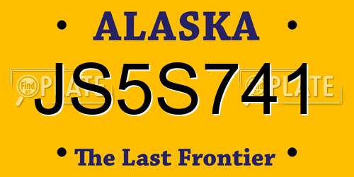 JS5S741 Alaska License Plate