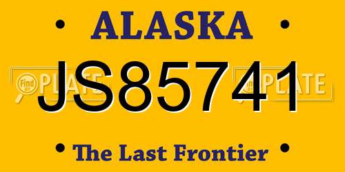 JS85741 Alaska License Plate