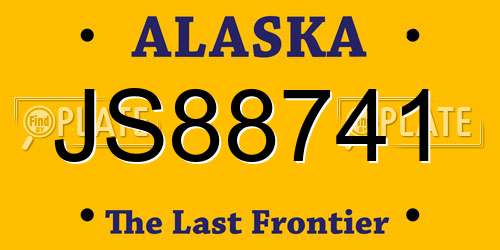 JS88741 Alaska License Plate