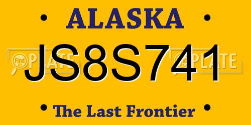 JS8S741 Alaska License Plate