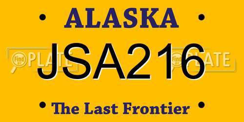 JSA216 Alaska License Plate