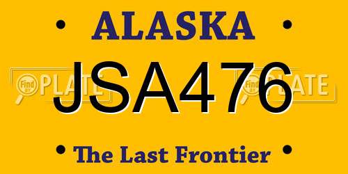 JSA476 Alaska License Plate