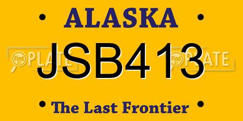 JSB413 Alaska License Plate
