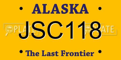 JSC118 Alaska License Plate