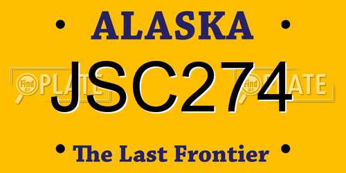 JSC274 Alaska License Plate
