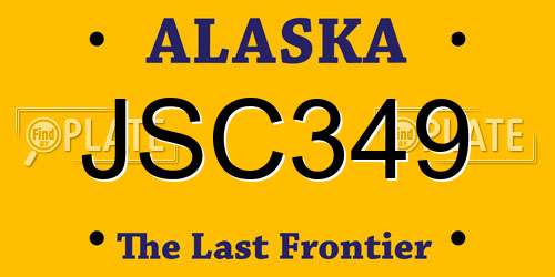 JSC349 Alaska License Plate