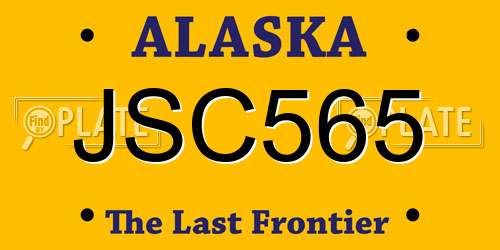 JSC565 Alaska License Plate