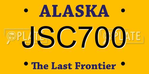 JSC700 Alaska License Plate