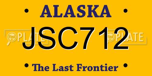 JSC712 Alaska License Plate