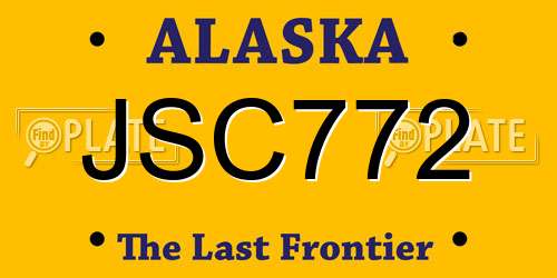 JSC772 Alaska License Plate