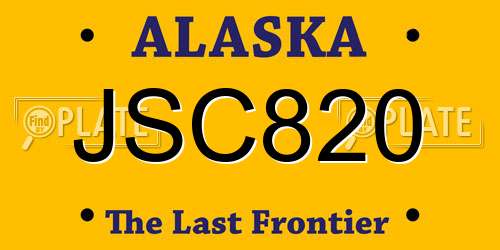 JSC820 Alaska License Plate