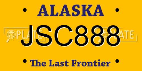 JSC888 Alaska License Plate