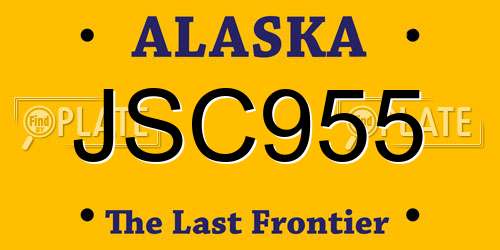JSC955 Alaska License Plate