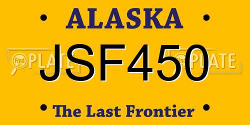 JSF450 Alaska License Plate