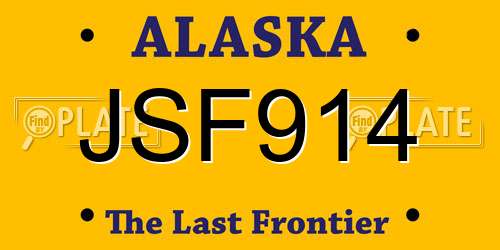 JSF914 Alaska License Plate