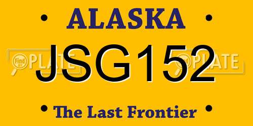 JSG152 Alaska License Plate