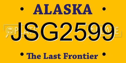 JSG2599 Alaska License Plate
