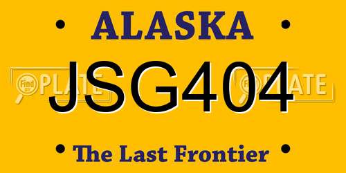 JSG404 Alaska License Plate