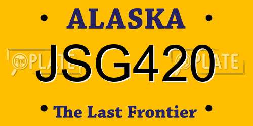 JSG420 Alaska License Plate