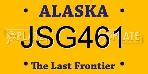 JSG461 Alaska License Plate