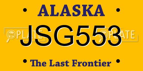 JSG553 Alaska License Plate