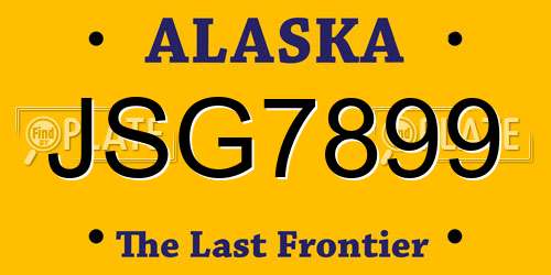 JSG7899 Alaska License Plate
