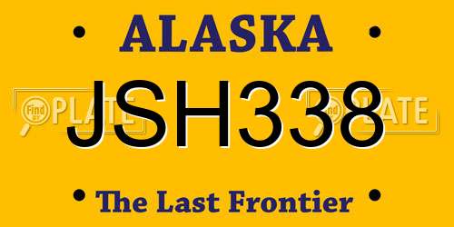 JSH338 Alaska License Plate